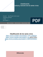 Unidad 2. Eje Temático 3. Clasificación, Estructira y Función de Los Seres Vivos