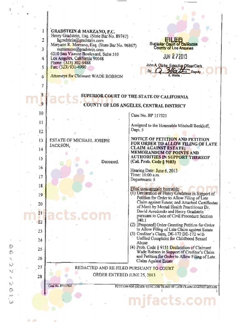Robson Petition Probate Claim | PDF