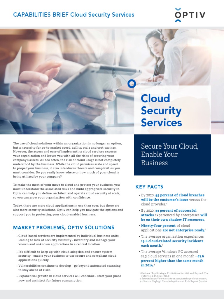 Optiv Cloud Security Capabilities Brief PDF | PDF | Cloud Computing | Risk
