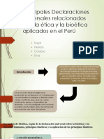 Principales Declaraciones Universales Relacionados Con La Ética y La Bioética Aplicados en El Perú
