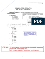Examinare BD Laborator Si Curs PDF