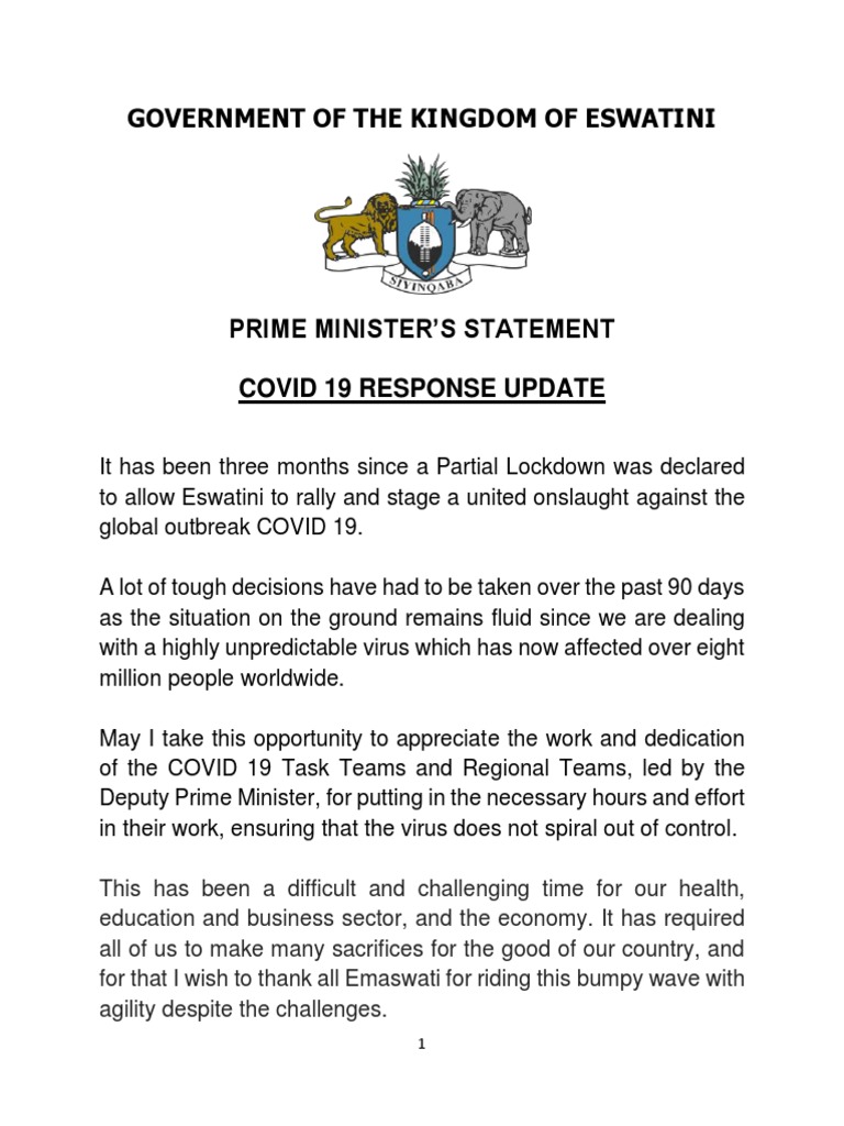 PM Statement 23 June 2020 | PDF | World Health Organization | Wellness
