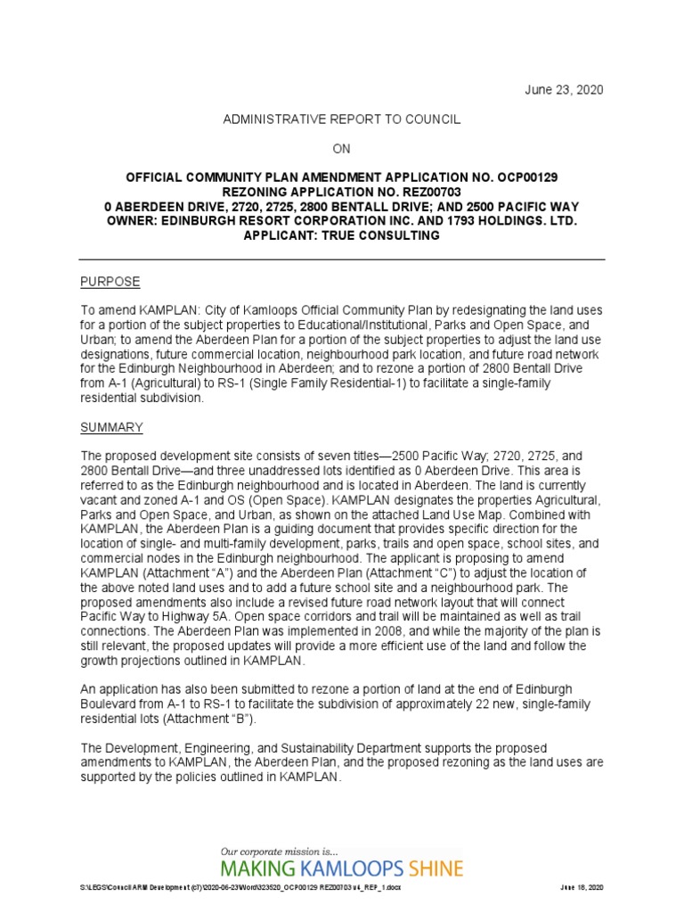 Aberdeen Report PDF Zoning Single Family Detached Home