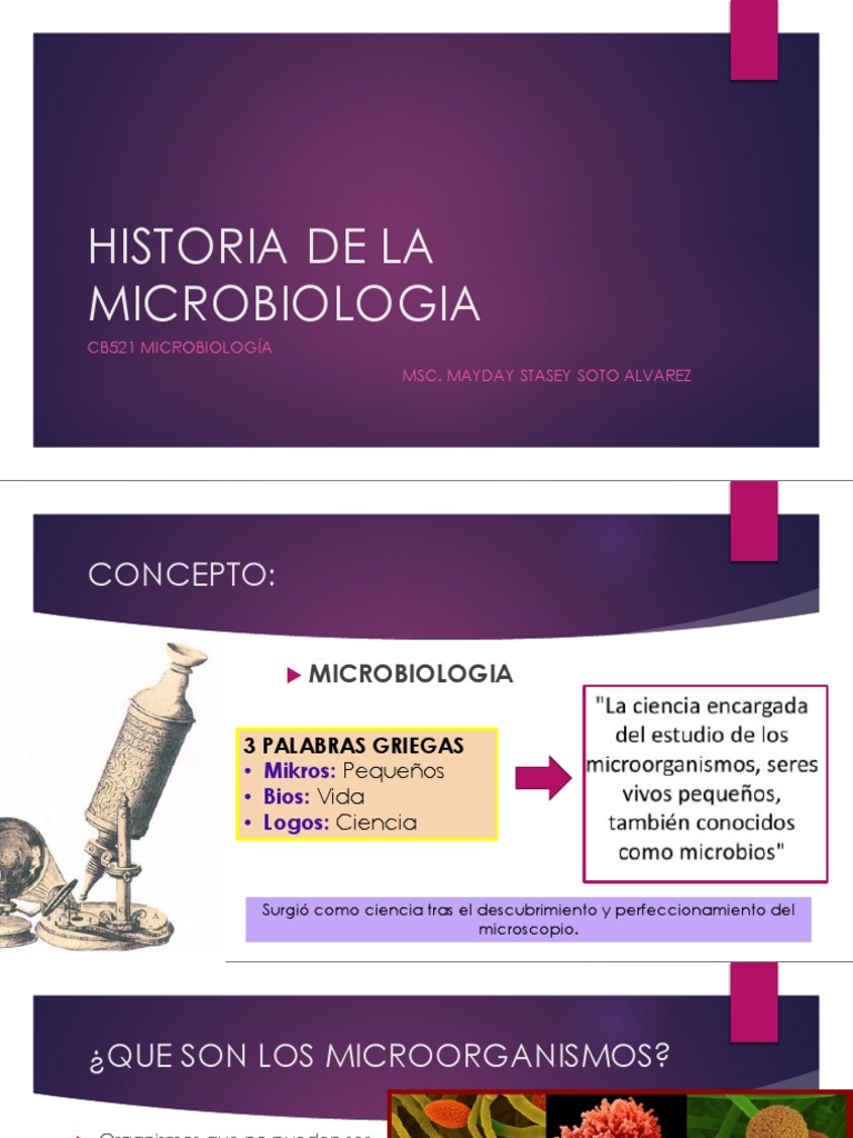 Historia de la Microbiología | PDF | Microbiología | Luis Pasteur