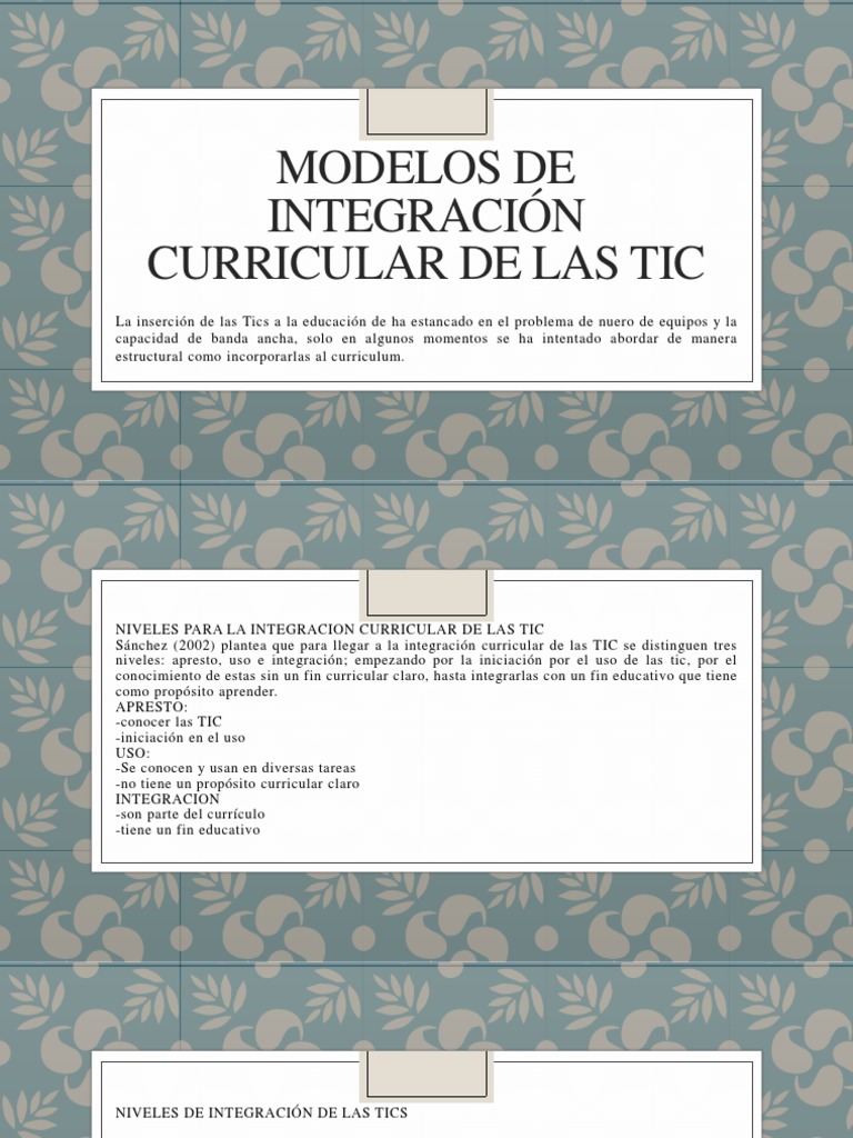 Integración Curricular de las TIC en Educación | PDF