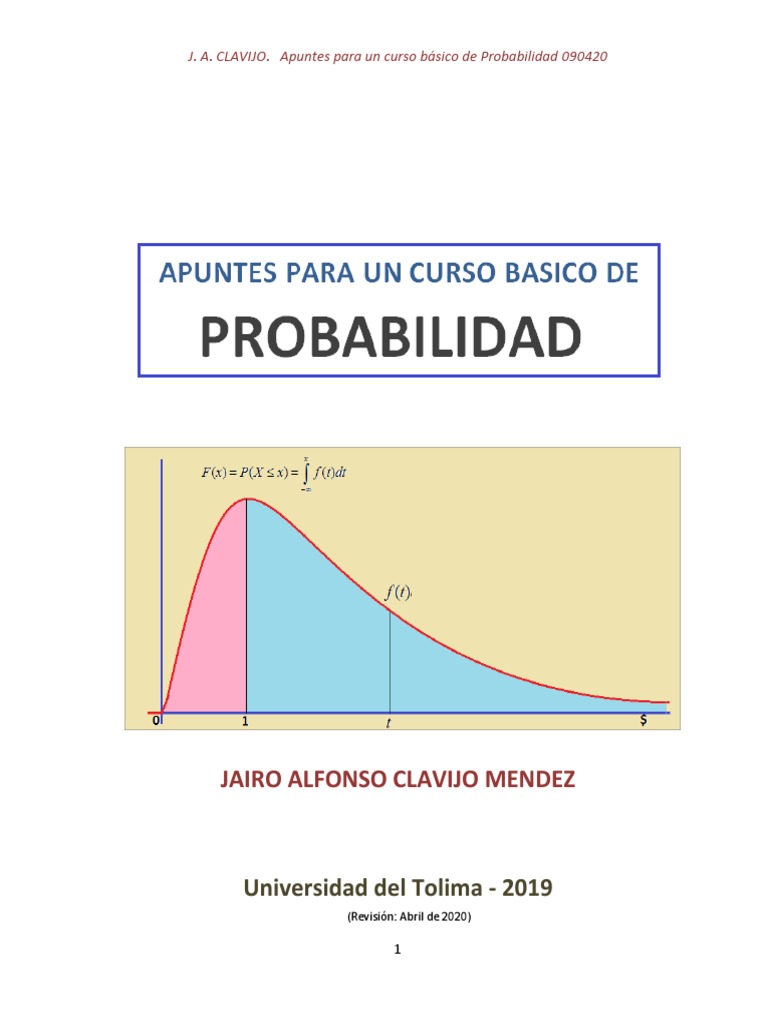 Apuntes de Clases de Probabilidad PDF Teoría de probabilidad Conjunto (Matemáticas) imagen