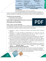 Guía de Ruta y Avance de Ruta para La Realimentación - Fase 2. Plan y Acción Solidaria