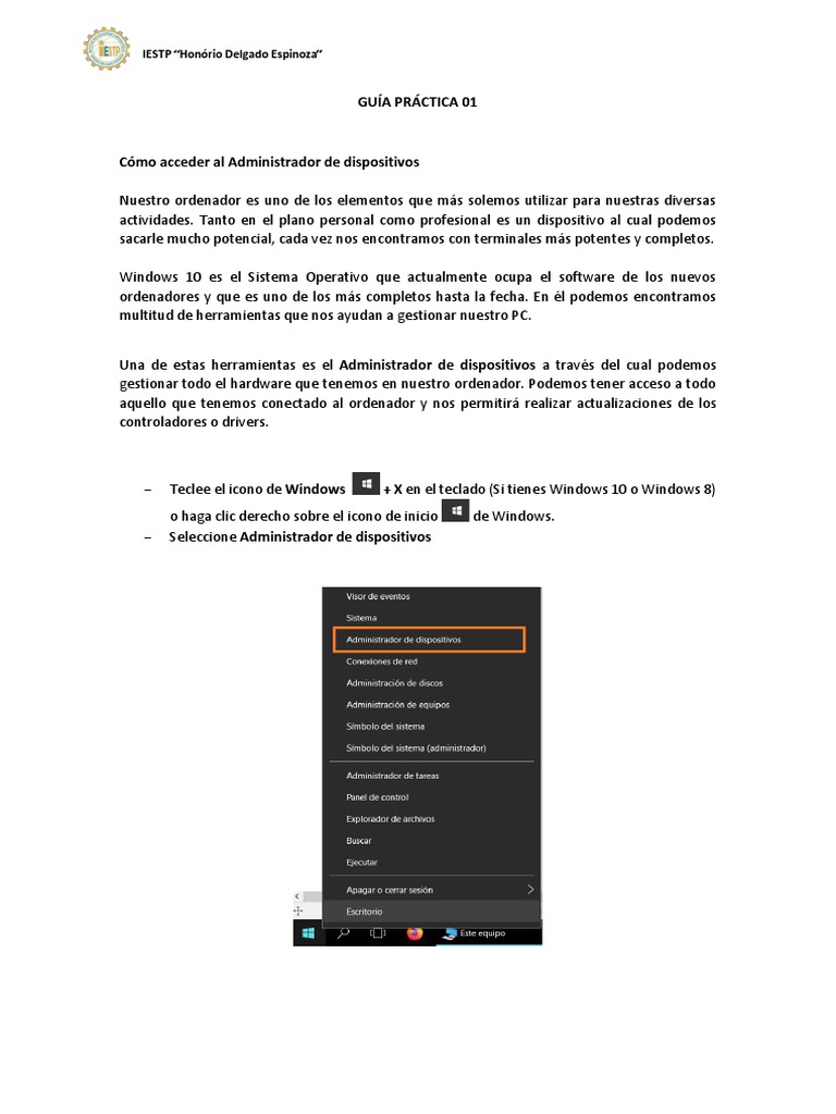 Guía Práctica 01 | PDF | Hardware de la computadora | Microsoft Windows