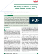 An Assessment of Availability and Utilization of Laboratory Facilities For Teaching Science at Secondary Level