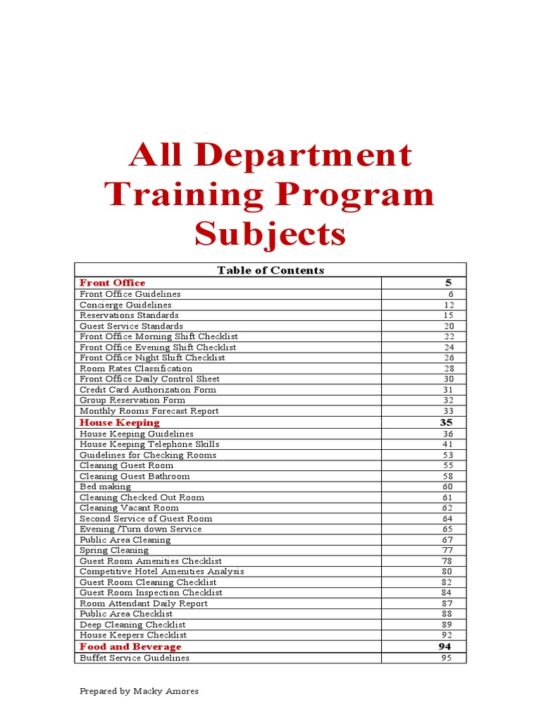 Hotel Staff Training Program Overview | PDF | Waiting Staff | Credit Card