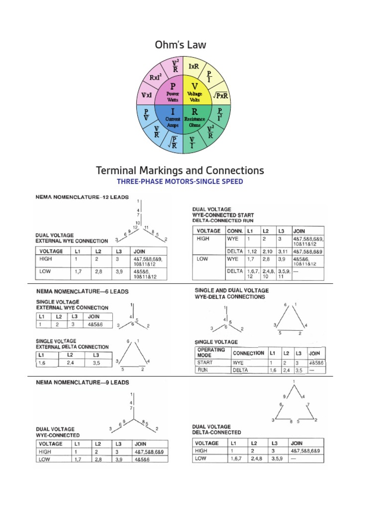 Understanding Ohm's Law and Motor Connections | PDF