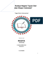 Makalah Pengaruh Budaya Terhadap Ekspor Indonesia Ke Negara Tujuan Rozita 1961201030