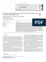 Energy and Exergy Analysis of A Photovoltaic Thermal PV T Sys - 2018 - Solar E