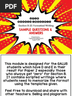 Sample Questions & Answers: Section B (Ii) Formatted Writing