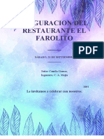 Inaguracion Del Restaurante El Farolito