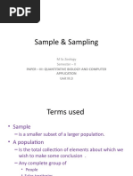 Sample & Sampling: Paper - Iii: Quantitative Biology and Computer Application Unit III.3