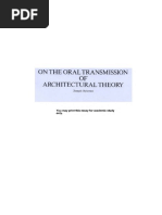 1. Rykwert, On Oral Transmission of Arch Theory