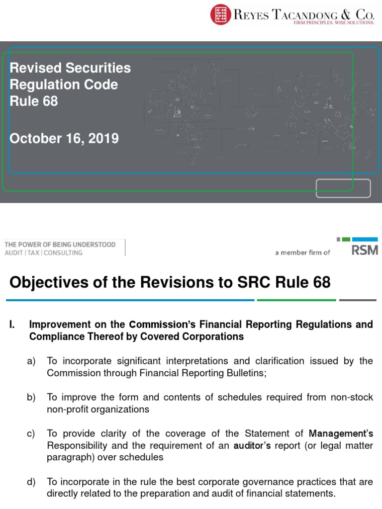 Revised SRC Rule 68 Overview | PDF | Financial Statement | Audit