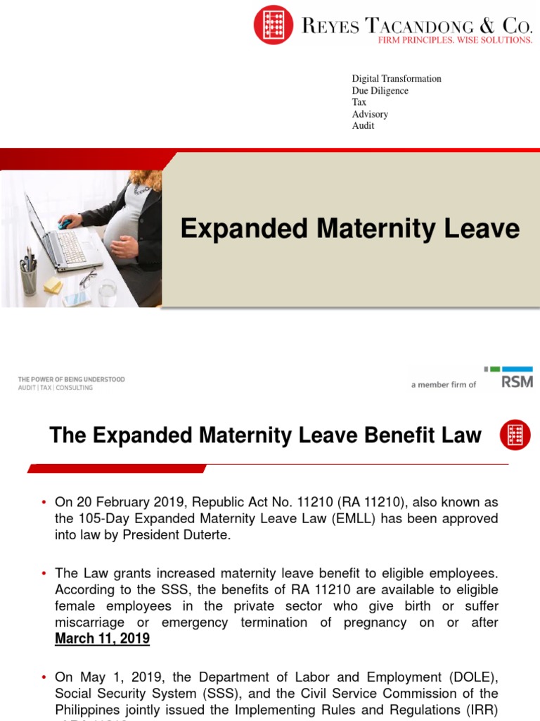 Maternity Leave Salary Differentials - Presentation | PDF | Parental Leave  | Unemployment Benefits