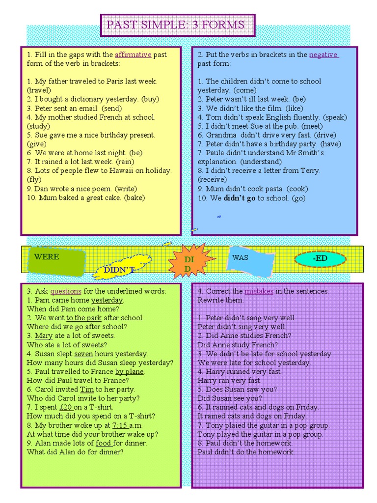 Past Simple Verb Forms Practice | PDF