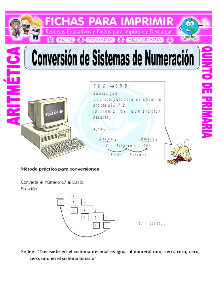 Conversión de Números al Sistema Binario | PDF | Métodos y materiales