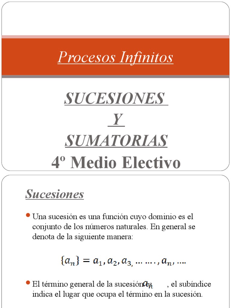 Procesos Infinitos en Sucesiones Matemáticas | PDF | Secuencia | Suma