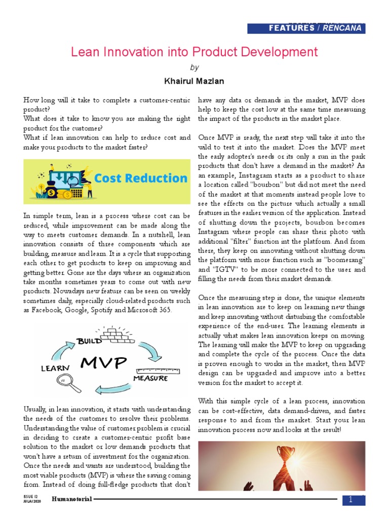 Lean Innovation in Product Development | PDF | Innovation | Business