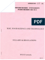 M.SC Food Science and Technology Syllabus