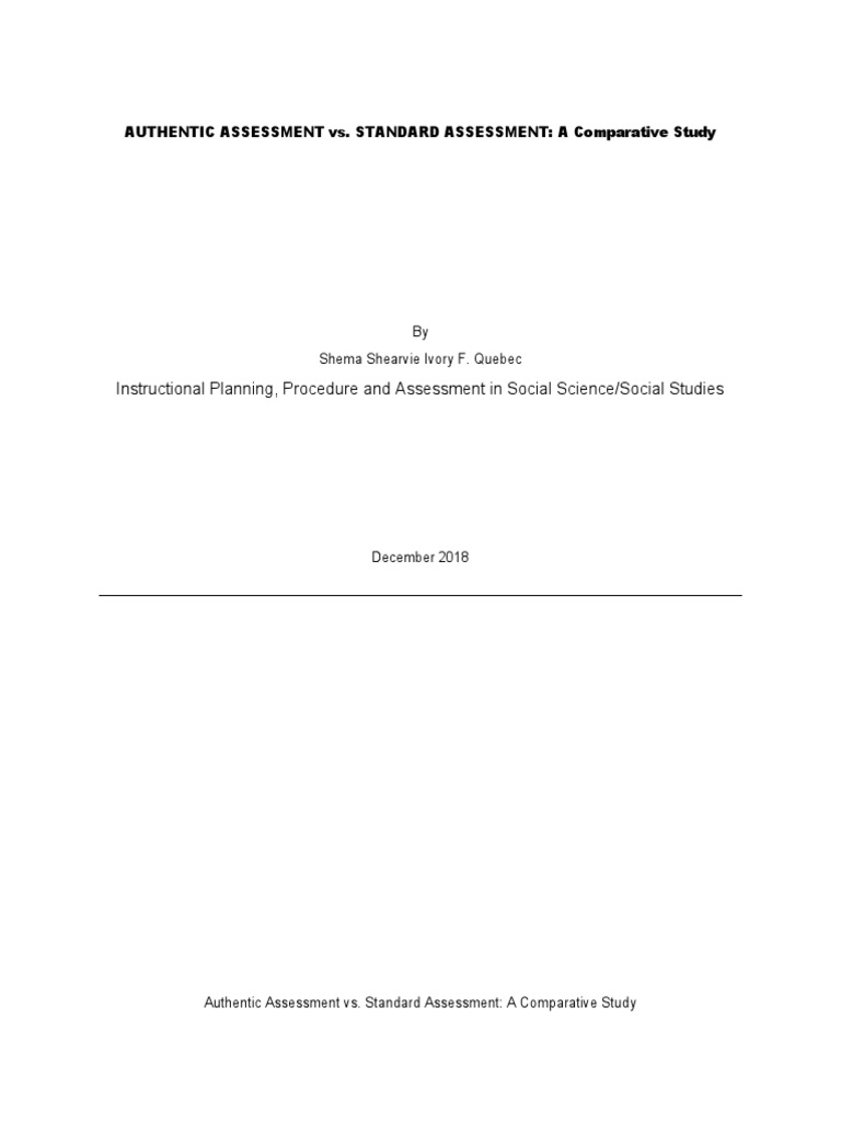Instructional Planning, Procedure and Assessment in Social Science