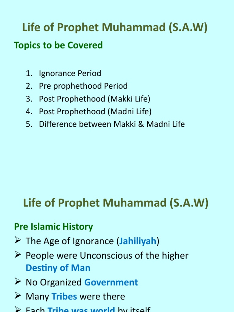 Life of Prophet Muhammad: Makki & Madni | PDF | Medina | Muhammad