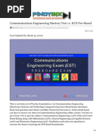 Communications Engineering Mastery Test 11 ECE Pre-Board