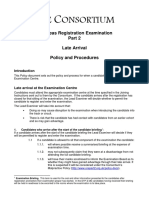 HE Onsortium: Overseas Registration Examination Late Arrival Policy and Procedures