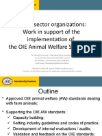Private Sector Organizations: Work in Support of The Implementation of The OIE Animal Welfare Standards