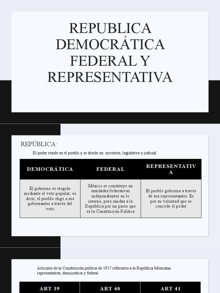 Republica Democrática Federal y Representativa | PDF | Federación ...