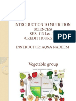 Introduction To Nutrition Sciences SHS. 113 Lec-14 Credit Hours: 3Hrs Instructor: Aqsa Nadeem