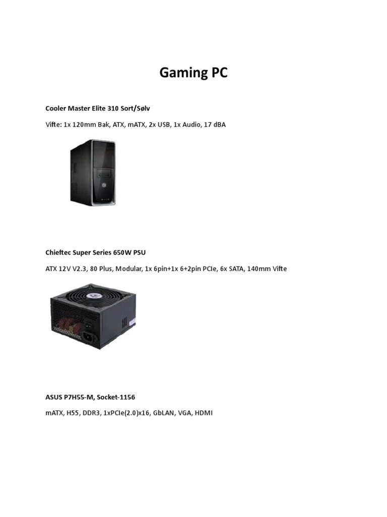 Custom Gaming PC Build Components | PDF