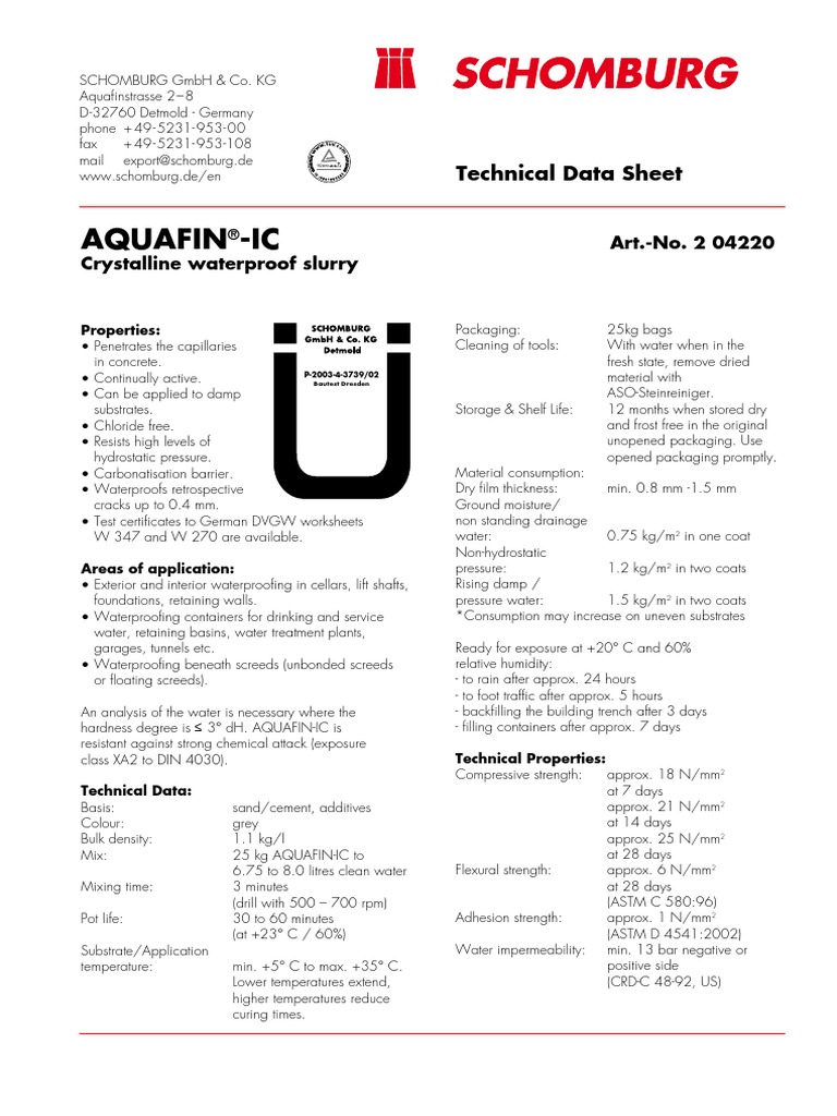Crystalline Water Proofing | PDF | Fly Ash | Concrete