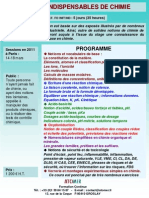 Formation Continue Notions Indispensables de Chimie 2011