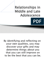 Social Relationships in Middle and Late Adolescence