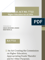 Republic Act No. 7722: Higher Education Act of 1994