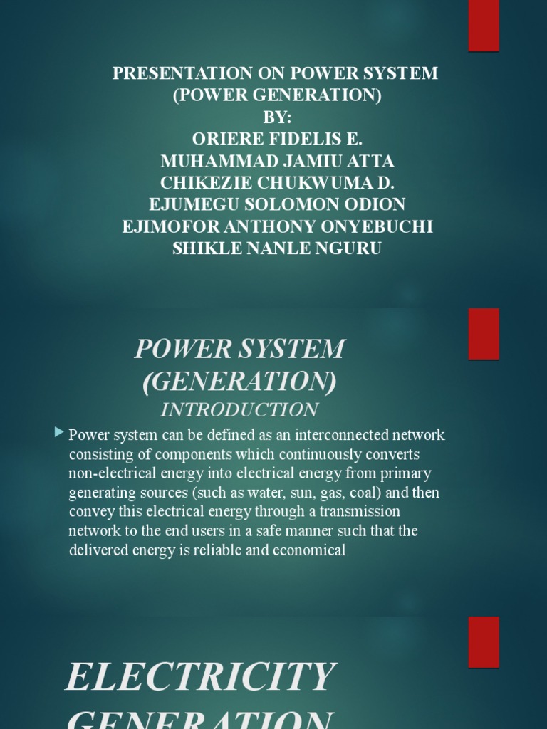 Overview of Power Generation Systems | PDF | Electricity Generation ...