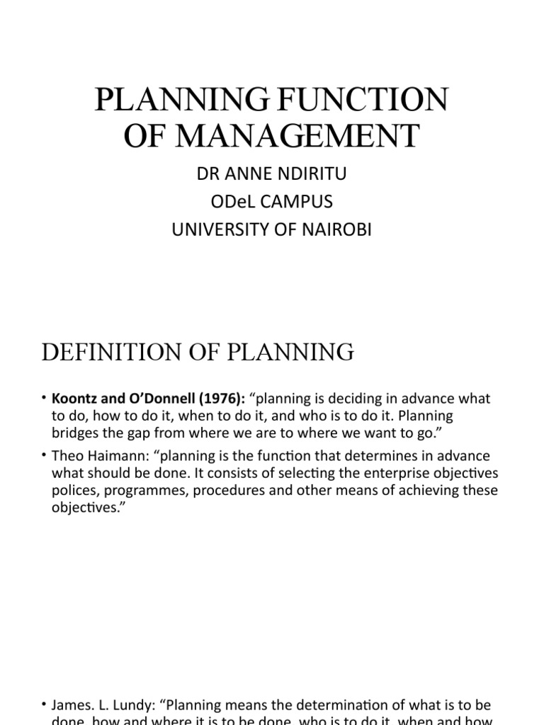 Planning Function Of Management To The Mappm 9th March 2020 Pdf