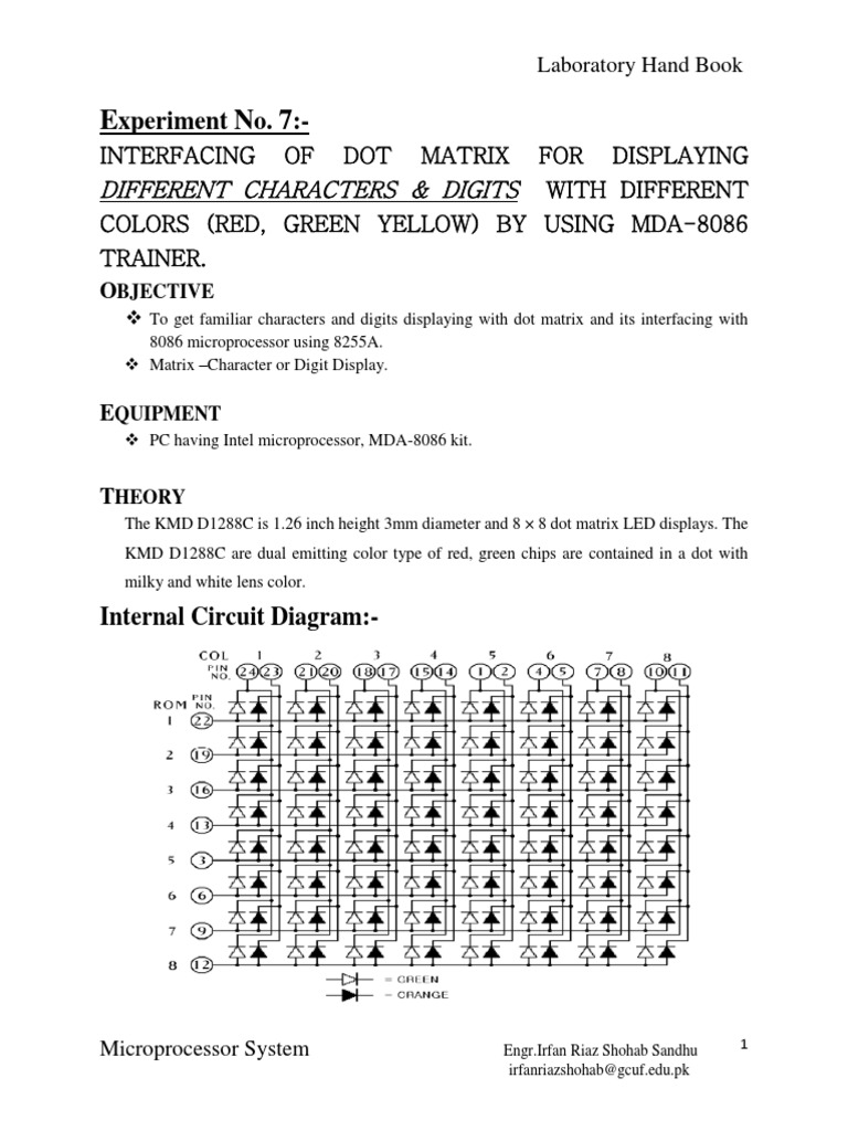 8086 Microprocessor Dot Matrix Interfacing | PDF | Microprocessor ...