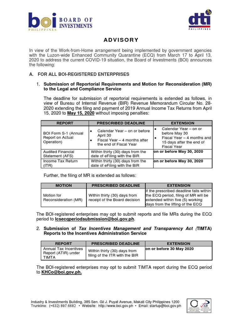 BOI Reportorial Requirements Update | PDF | Fiscal Year | Tax Return ...