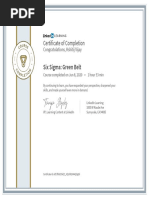 CertificateOfCompletion - Six Sigma - Green Belt