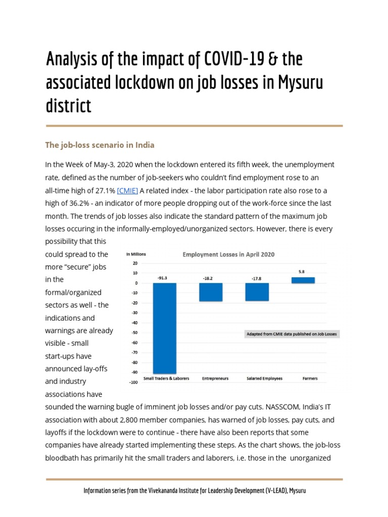 Analysis of The Impact of COVID-19 PDF | PDF | Unemployment | Social ...