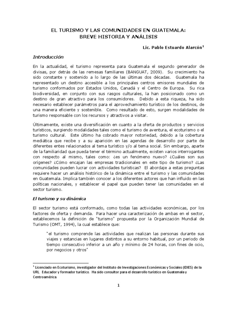 Turismo y comunidades en Guatemala | PDF | Turismo | Guatemala