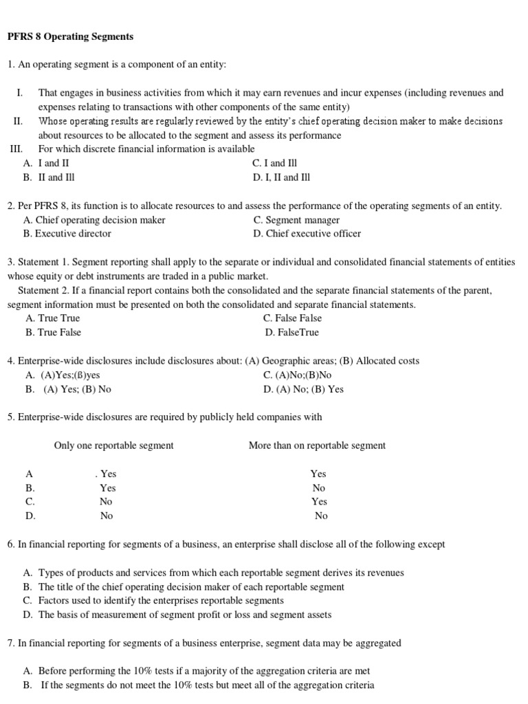 Operating Segment | PDF | Financial Statement | Revenue