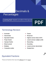 Actions, Decimals & Percentages PDF