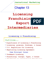 Licensing Franchising & Export Intermediaries: International Marketing